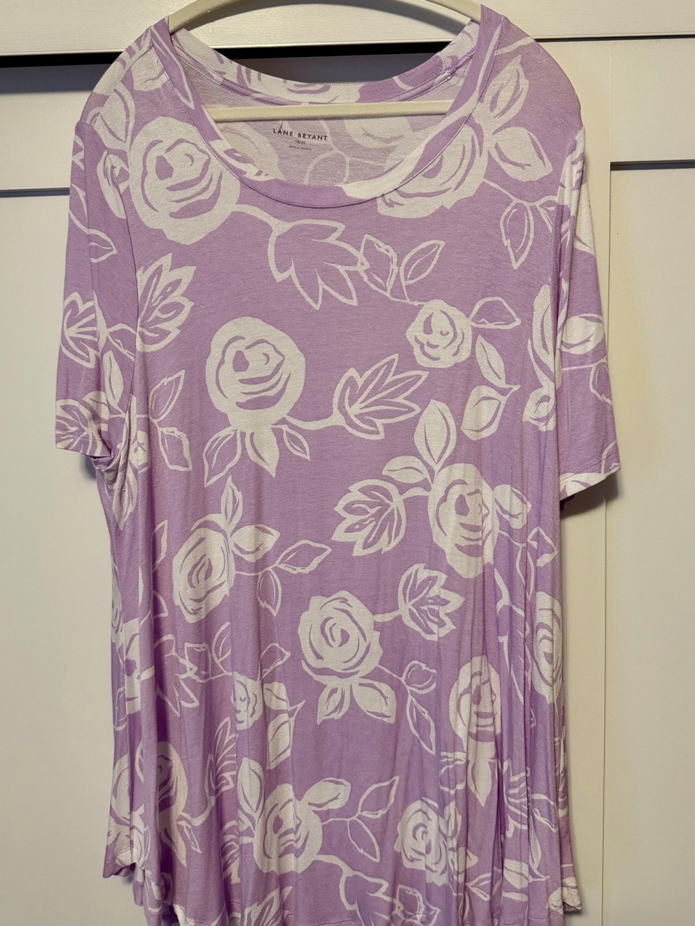 Lane Bryant Lilac Flowy Floral Scoop Neck Tee
